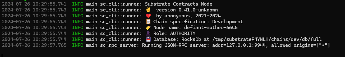 Substrate node running